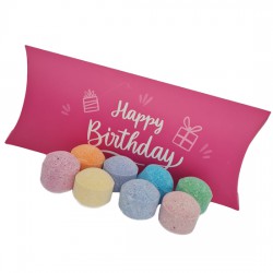 Cadeau verjaardag met 8 bruisballen Cadeau verjaardag met 8 bruisballen